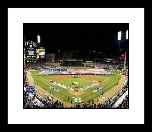 2006 Detroit Tigers MLB Framed 8x10 Photograph World Series Game 1 Flag at Comerica Park