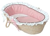 Hoohobbers Moses Basket, Classic Pink