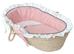 Hoohobbers Moses Basket, Classic Pink