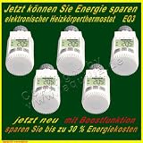 SET 5 x Heizkörperthermostate mit BOOST Funktion inkl Batterien Heizungregler Heizkörper Thermostat für Heimeier, Honeywell-Braukmann, Oventrop