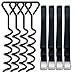 Eurmax Trampoline Stakes Heavy Duty Trampoline Parts Corkscrew Shape Steel Stakes Anchor Kit for Trampolines -Set of 4 Black Bonus 4 Strong Belt