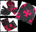Winter Schal Set - Eisernes Kreuz (Rot)