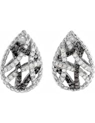 14K White Gold Black and White Diamond Earrings - 0.50 Ct. -- LIFETIME WARRANTY
