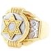 14k Two Tone Gold Religious Star of David Mens Ring
