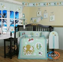 Boutique Beautiful Sea World Animals 13PCS CRIB BEDDING SET