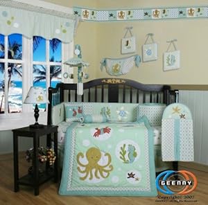 Boutique Beautiful Sea World Animals 13pcs Crib Bedding Set