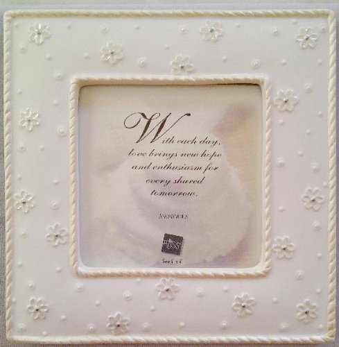 willow promise Discount White Lace & Promises Porcelain Bisque Pearlized Flower Frame Holds 4