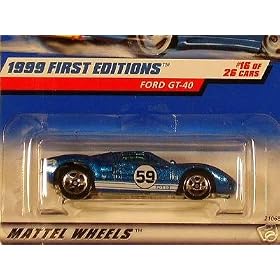 Mattel Hot Wheels 1999 First Editions 1:64 Scale Blue Ford GT-40 16/26 Die Cast Car