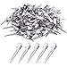 BronaGrand 100 PCS Silver Single Prong Curl Clips Silver Section Clips Metal Alligator Hair Pins Clips Clothing for Hair Extensions(1.75 Inch)