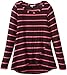Splendid Girl Girls 7-16 Brooklyn Striped Drapey Lux Long Sleeve Top with Assymetrical Ruffle