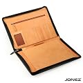 Jonez Dokumentenmappe Business aus echtem Rindsleder in schwarz/braun