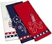 DII July 4th Embroidered Fireworks Kitchen Towel, Red, Set of 3