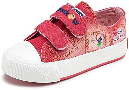 Breathable Spring Boys Denim Canvas Sneakers DIY Casual Velcro Running Walking Flat Shoes (Toddler/Little Kid/Big Kid)