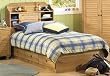 River Valley Twin Size Mate's Bed with Bookcase Headboard in Golden Oak By SouthShore Furniture