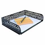 Design Ideas Brocade Letter Tray, Black