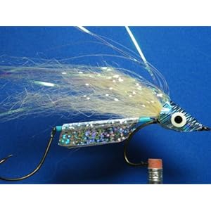 NEW FLIES Holographic & Glow in the Dark Tandem Hook Bass & Pike Sinking Head Fly #59