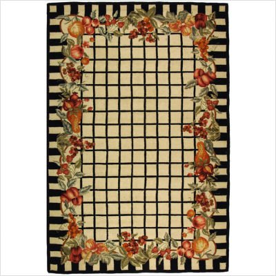 Safavieh Chelsea Collection HK125A Hand-Hooked Ivory and Black Wool Area Runner, 2-Feet 6-Inch by 8-Feet
