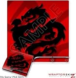 Sony PS3 Slim Skin - Oriental Dragon Black on Red