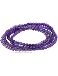 5-Row Amethyst Bead Stretch Bracelet 7.5"