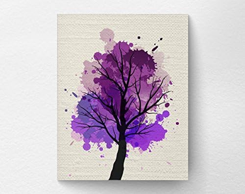 Modern Fine Art Print Home Decor, Purple Tree Wall Art Print, Watercolor Nature Art Print, Living Room Wall Art, Nursery Decor