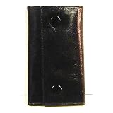 * Soft Black Leather Pocket Keyholder Wallet With 2 Button Fastening *
