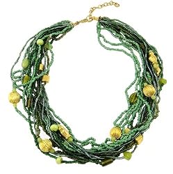 Necklace - N306 - Multi Strand Beaded ~ Green