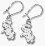 Chicago White Sox 9/16 Polished Sox Dangle Earrings - Sterling Silver Jewelry