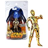 Hasbro Year 2005 Star Wars "Revenge of the Sith" Series 4 Inch Tall Action Figure - Protocol Droid C-3PO with Display Base Plus Bonus Protective Clear CaseIMAGE