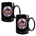 New York Mets MLB 2pc Black Ceramic Mug Set - Primary Logo by Great American Products