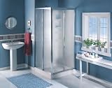 Sterling CI2900A-36S/W Economy Shower Kit Corner Entry 36 x 36 x 72 Bypass Hammered Glass with Wh