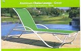 Aluminum Stackable Chaise Lounge Recliner Chair - Green