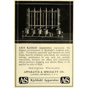1922 Ad Apparatus Specialty Kjeldahl Burners Science Equipment Scientific Supply - Original Print Ad