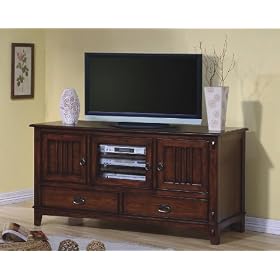 Mission Style Oak Finish LCD Plasma Flat Panel TV Stand