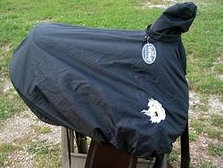 Black Nylon Western Saddle Cover Embroidered Arabian Horse