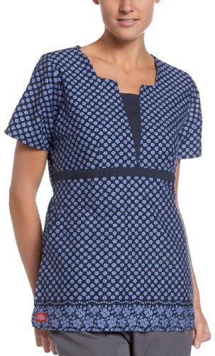 Dickies Scrubs Women's Print Top,Flb,X-Small