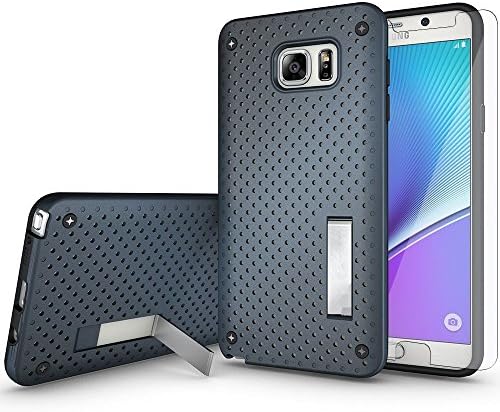 For Samsung note 5 Case,TRIFORCE LU Dual Layer Protective Armor Case with Built-in Kickstand for Samsung note 5 (blue)