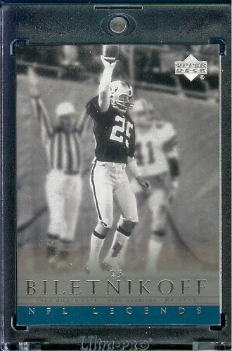2000 Upper Deck Legends # 55 Fred Biletnikoff Oakland Raiders Football Card - Mint Condition - Shipped In Protective ScrewDown Display Case!