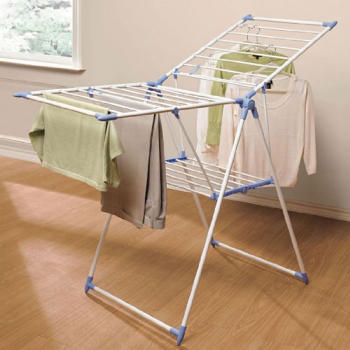 Check Price and More Info For Brylane Home Multi-Position Drying Rack (WHITE BLUE,0)