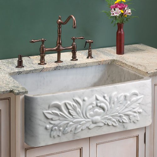 christmas Polished Marble Single Bowl FarmhouseB00340ADM8