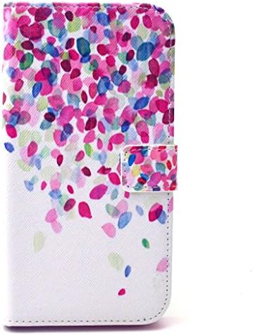 BLU Advance Case, Chinstyle BLU Advance 4.0 Case PU Leather Wallet Case Magnetic Closure Colorful Falling Petal Pattern Flip Cover