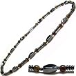 Men's Magnetic Hematite Tiger's Eye Bead Necklace 18"