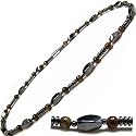 Men's Magnetic Hematite Tiger's Eye Bead Necklace 18"