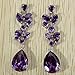 Yazilind Chandelier Leaves Silver Plated Teardrop Cubic Zirconia CZ Flawless Post Dangle Earrings