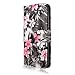 Cellularvilla Wallet Case for LG Lucid 3 VS876 Pu Leather Wallet Card Flip Open Pocket Case Cover Pouch (Black Pink Flower)