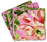 April Cornell Potholders Set of 3 - Splendour Rose