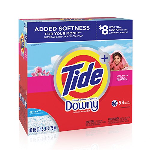 Tide Ultra Plus A Touch Of Downy He April Fresh Scent Powder Laundry Detergent, 53 Loads, 98 oz