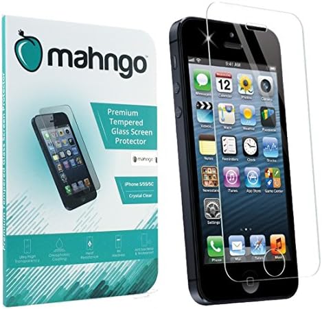 iPhone 5 / 5S / 5C Screen Protector, Fortified 9H Tempered Glass, Oleophobic (Anti-Finger Print), Scratch Resistant, Waterproof, Crystal Clear, Anti-Shatter, Mahngo