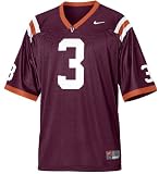 Nike Virginia Tech Hokies #3 Maroon Youth Football Jersey (L=16-18)