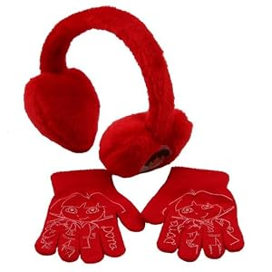 Dora Ear Muff Gloves-Red W19S18C