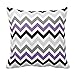 UOOPOO Decors Chevron Zigzag Pattern Decorative Throw Pillow Case Cover Square, 18 X 18 -Inch, Purple/Black/Gray